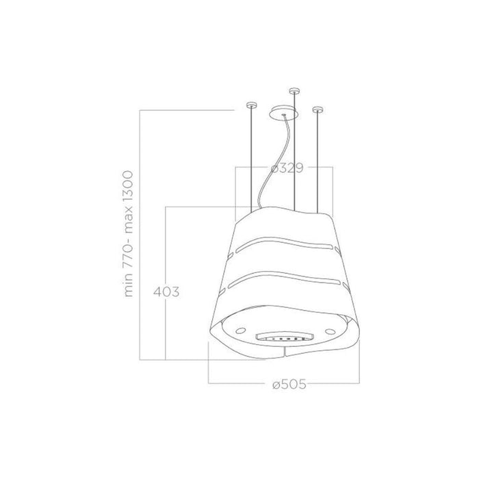 Elica Wave UX 51cm Island Hood Image 4