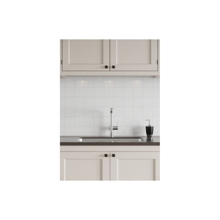 Fibo 10x10cm Square Tile Splashback - Denver White (Pk/2) Image 5