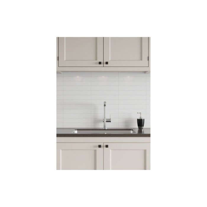 Fibo 30x5cm Rectangular Tile Splashback - Denver White (Pk/2) Image 5