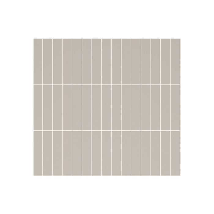 Fibo 4x20cm Vertical Tile Splashback - Warm Grey (Pk/2) Image 1