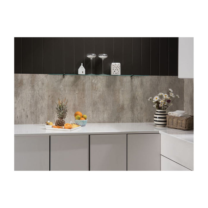 Fibo Plain Panel Splashback - Cracked Cement (Pk/2) Image 3