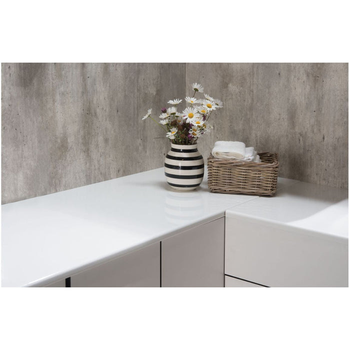 Fibo Plain Panel Splashback - Cracked Cement (Pk/2) Image 4
