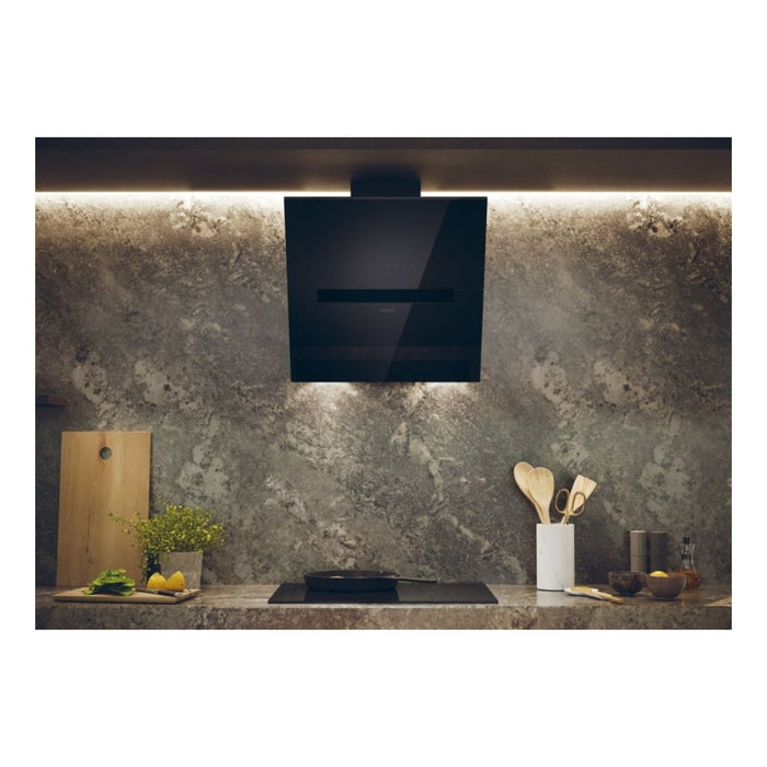 Haier HADG6CBS4BWIFI 60cm Chimney Hood - Black Glass Image 2
