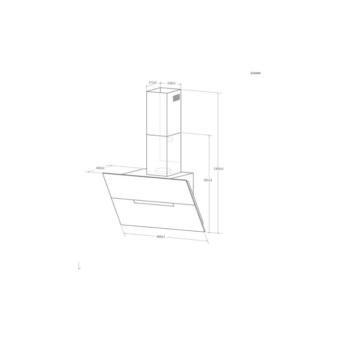 Haier HADG6CBS4BWIFI 60cm Chimney Hood - Black Glass Image 3