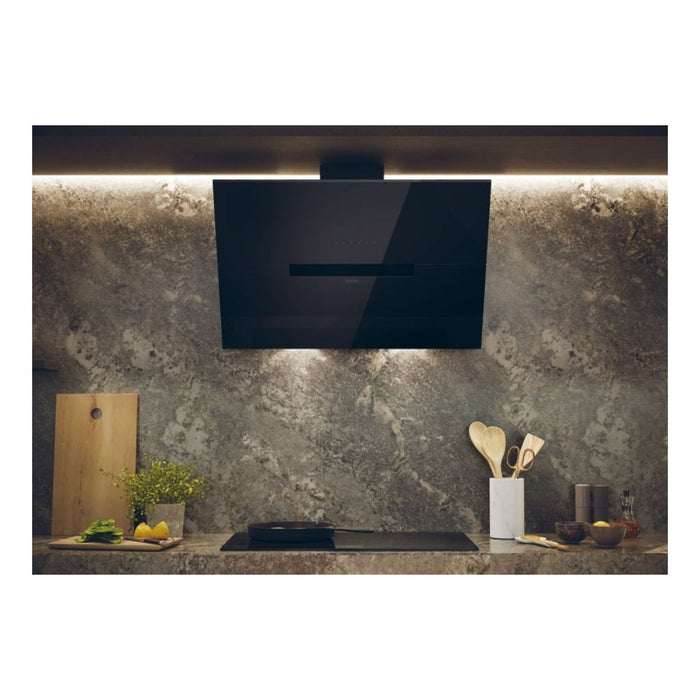 Haier HADG9CBS4BWIFI 90cm Chimney Hood - Black Glass Image 2