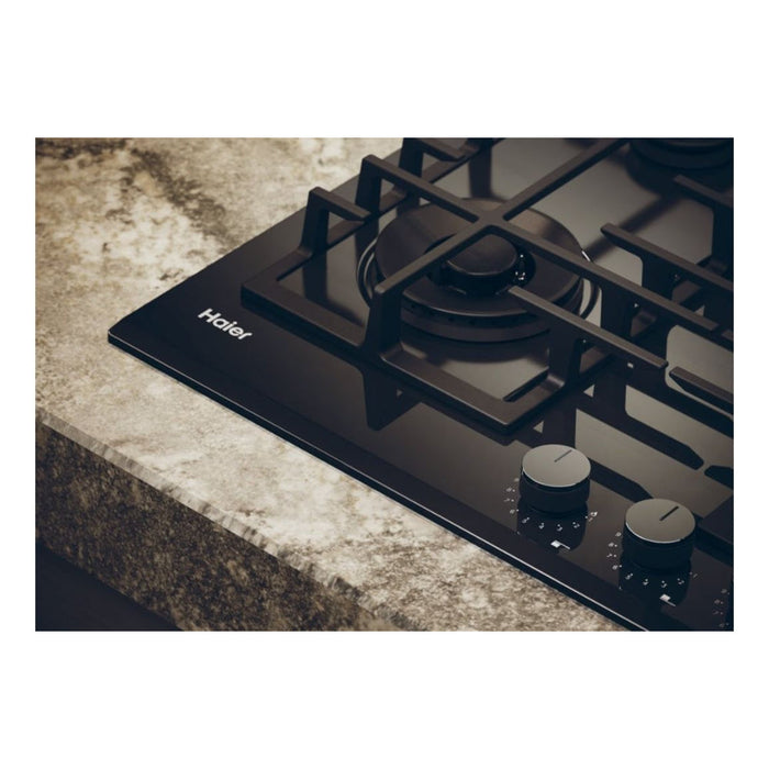 Haier HAVG6BF4TBPB 60cm Gas on Glass Hob - Black Image 2