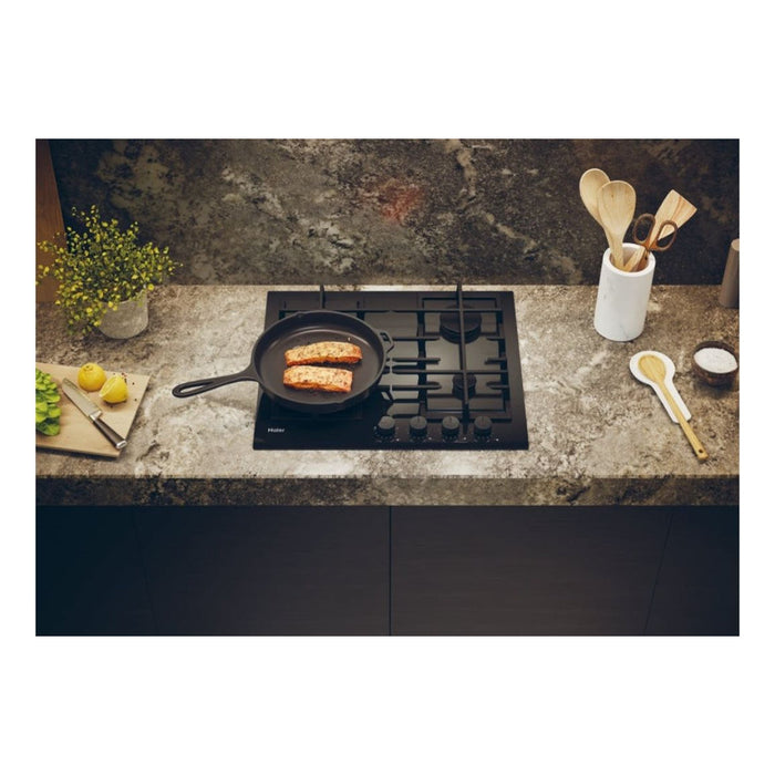 Haier HAVG6BF4TBPB 60cm Gas on Glass Hob - Black Image 3