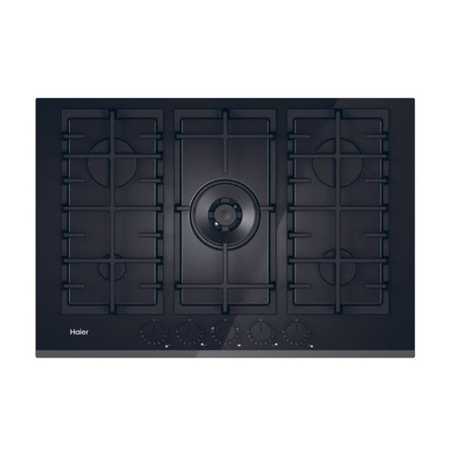 Haier HAVG75TBBP 75cm Gas on Glass Hob - Black Image 1