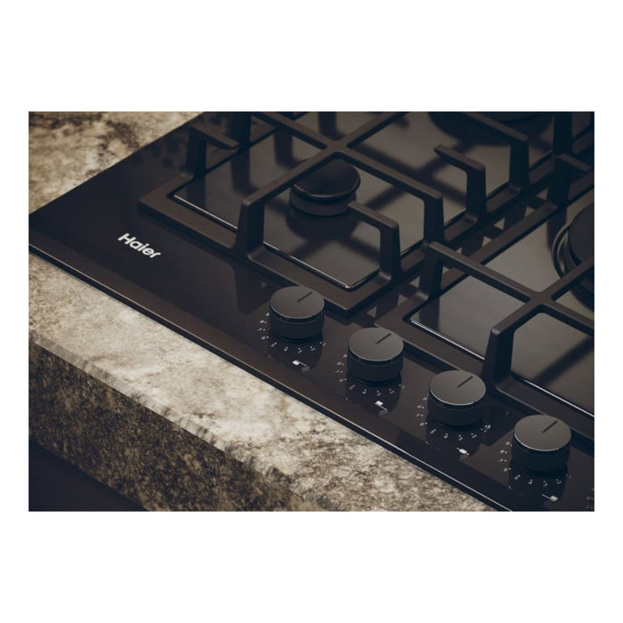 Haier HAVG75TBBP 75cm Gas on Glass Hob - Black Image 2