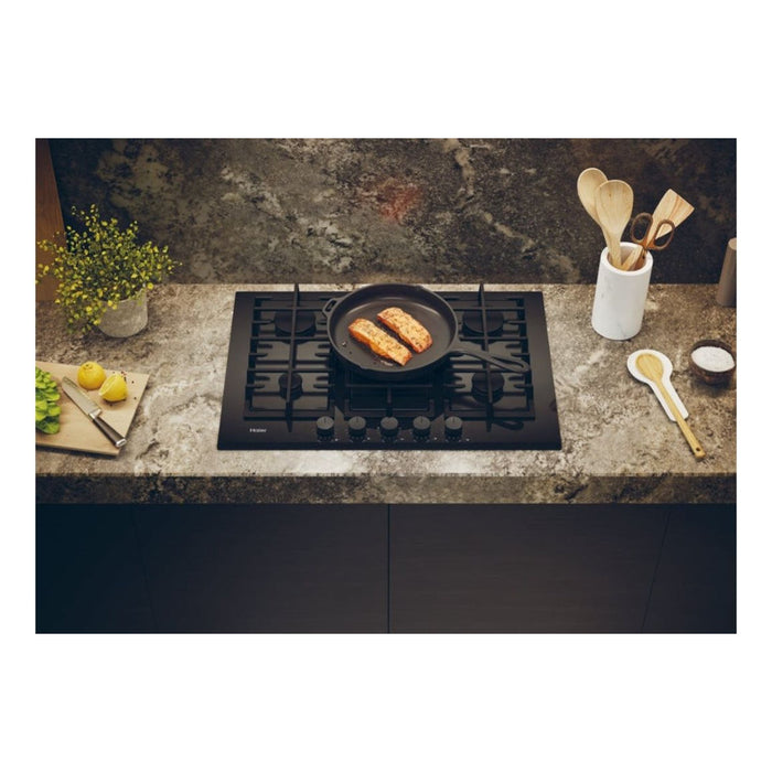 Haier HAVG75TBBP 75cm Gas on Glass Hob - Black Image 3