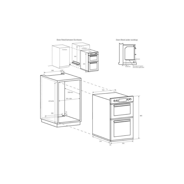 Haier HWO9M2M5B Double Electric Oven - Black Image 2