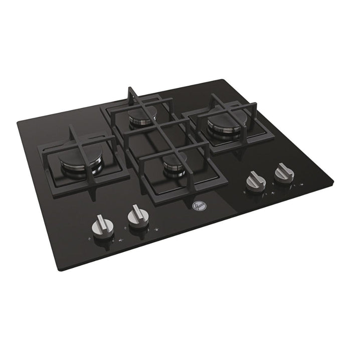 Hoover H300 HVG6DK3B 60cm Gas on Glass Hob - Black Glass Image 2