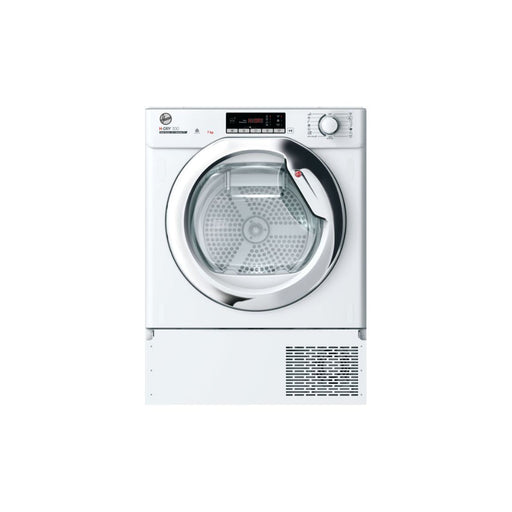 Hoover H500 BATD H7A1TCE-80 B/I 7kg Heat Pump Condenser Dryer - White w/Chrome Door Image 1