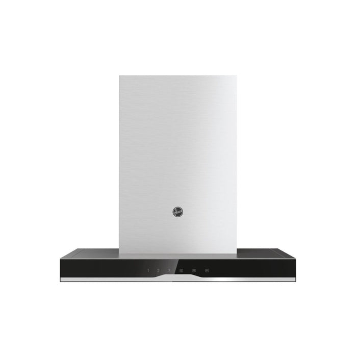 Hoover H500 HTS9CBK5XWIFI T-Shape Chimney Hood - Black Glass & St/Steel