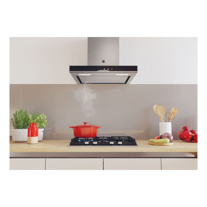 Hoover H500 HTS9CBK5XWIFI T-Shape Chimney Hood - Black Glass & St/Steel Image 11