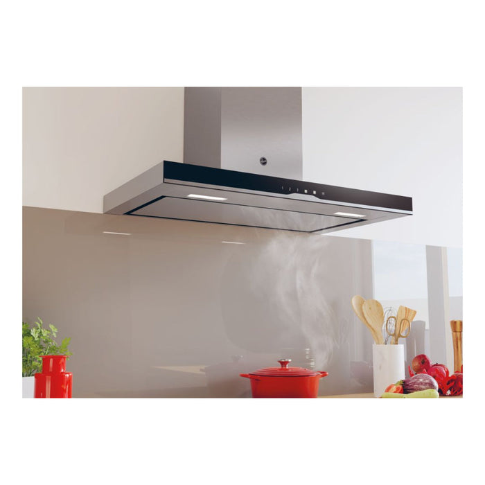 Hoover H500 HTS9CBK5XWIFI T-Shape Chimney Hood - Black Glass & St/Steel Image 5
