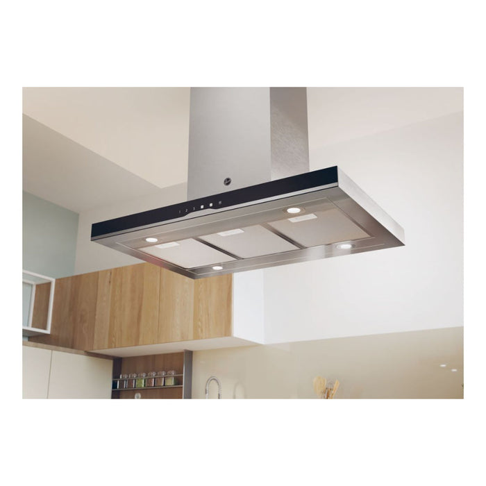 Hoover H500 HTSI9CBK5XWIFI 90cm T-Shape Island Hood - Black Glass & St/Steel Image 5