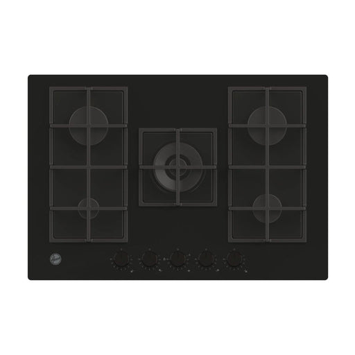 Hoover H500 HVG74WC5B 75cm Gas Hob - Black Glass Image 1