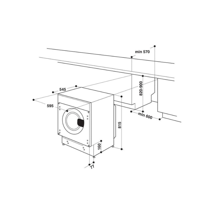 Hotpoint BI WDHG 861485 UK B/I 8/6kg 1400rpm Washer Dryer Image 10