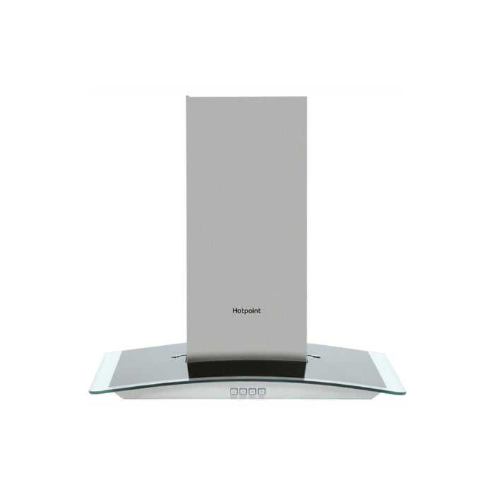 Hotpoint PHGC6.4FLMX 60cm Curved Glass Chimney Hood - St/Steel Image 1