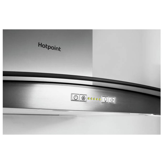 Hotpoint PHGC9.4FLMX 90cm Curved Glass Chimney Hood - St/Steel Image 3