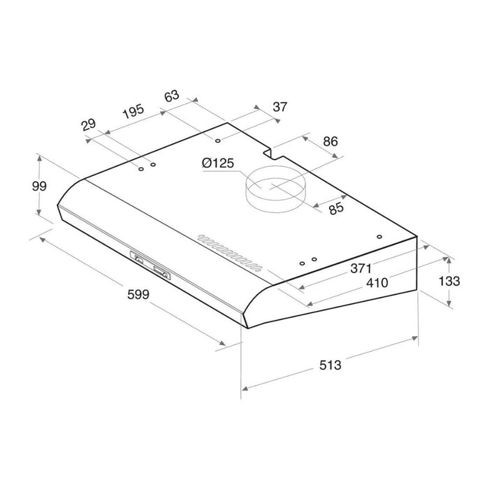 Hotpoint PSLMO 65F LS K 60cm Visor Hood - Black Image 2