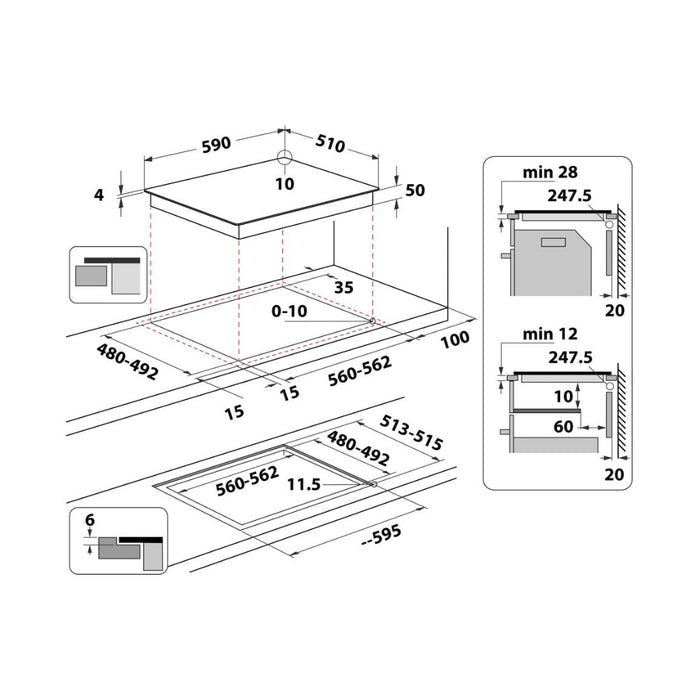 Hotpoint TB 2460B CPNE 60cm Flex Induction Hob - Black Image 9