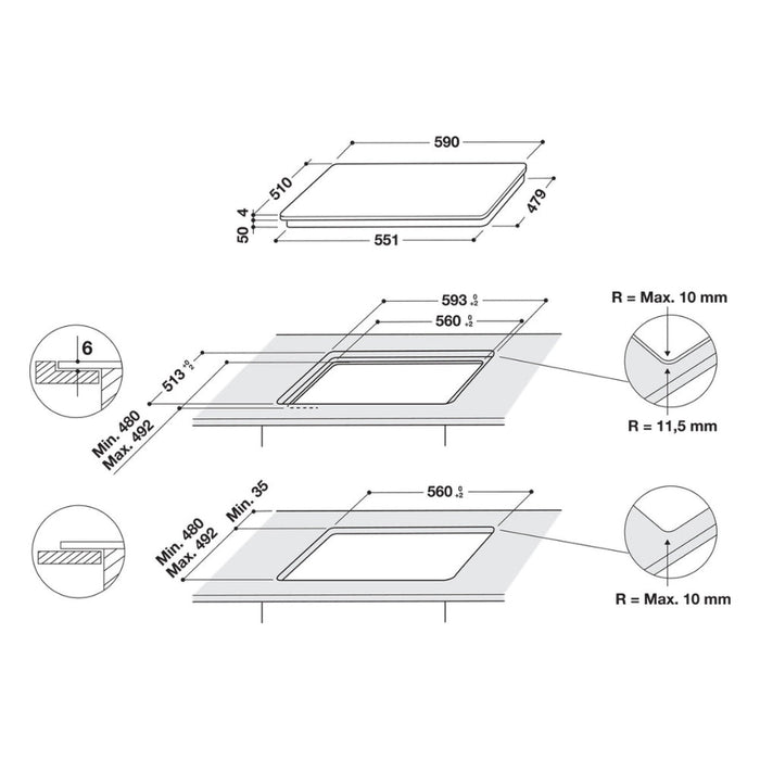 Hotpoint TS 5760F NE 60cm Induction Hob - Black Image 6