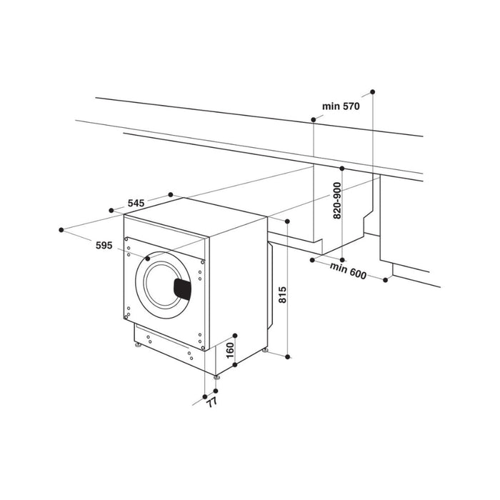 Indesit BI WMIL 71252 UK N B/I 7kg 1200rpm Washing Machine Image 7