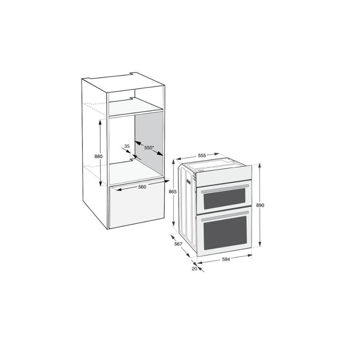 Indesit DII 10N S Double Electric Oven - Silver Image 7