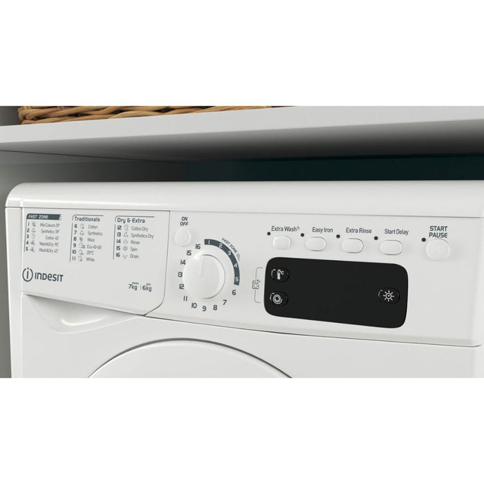 Indesit EWDE 761483 W UK F/S 7/6kg 1200rpm Washer Dryer - White Image 3