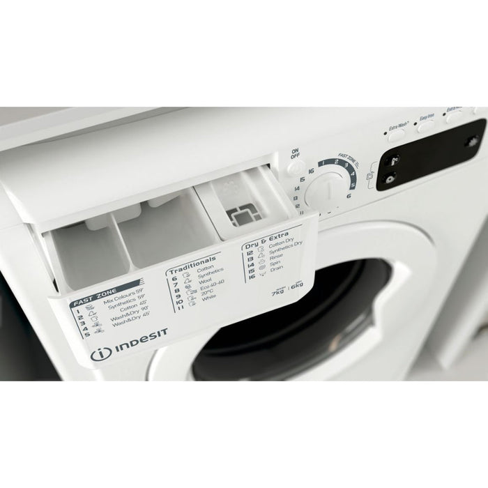 Indesit EWDE 761483 W UK F/S 7/6kg 1200rpm Washer Dryer - White Image 4