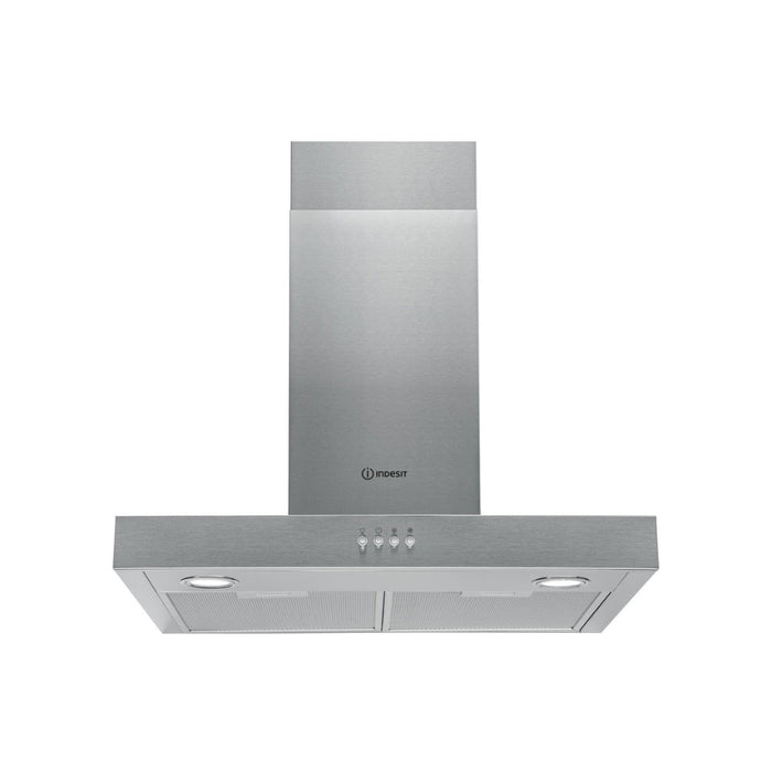 Indesit IHBS 6.5 LM X 60cm Flat Chimney Hood - St/Steel Image 1