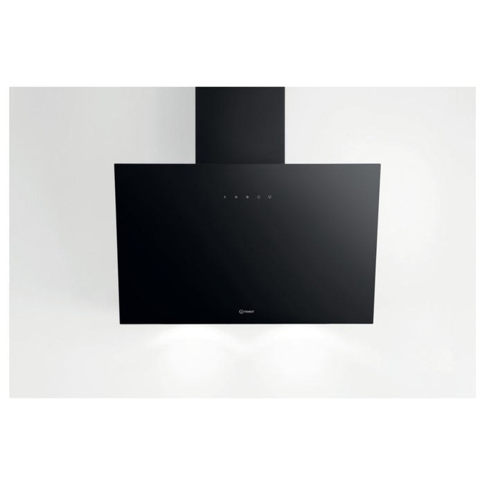 Indesit IHVP 62F LT K 60cm Angled Chimney Hood - Black Image 1