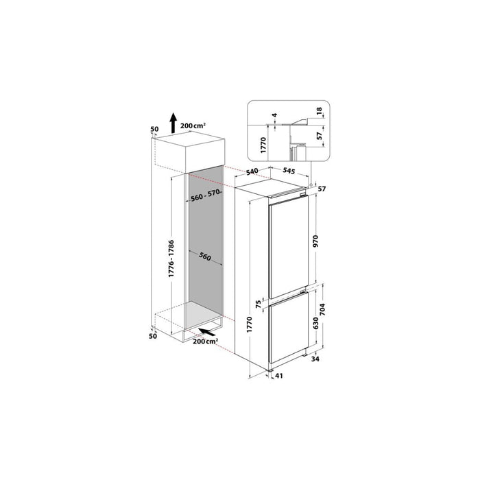 Indesit INC18 T112 UK B/I Frost Free 70/30 Fridge Freezer Image 12
