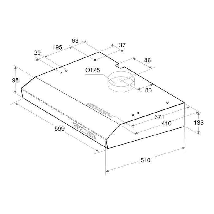 Indesit ISLK 66F LS W 60cm Visor Hood - White Image 2