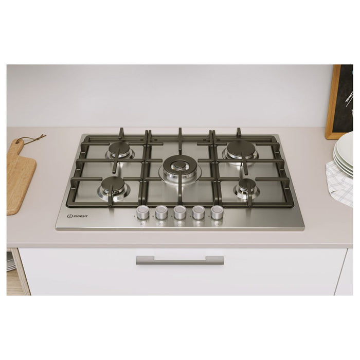 Indesit THP 751 W/IX/I 1 75cm Gas Hob - St/Steel Image 5