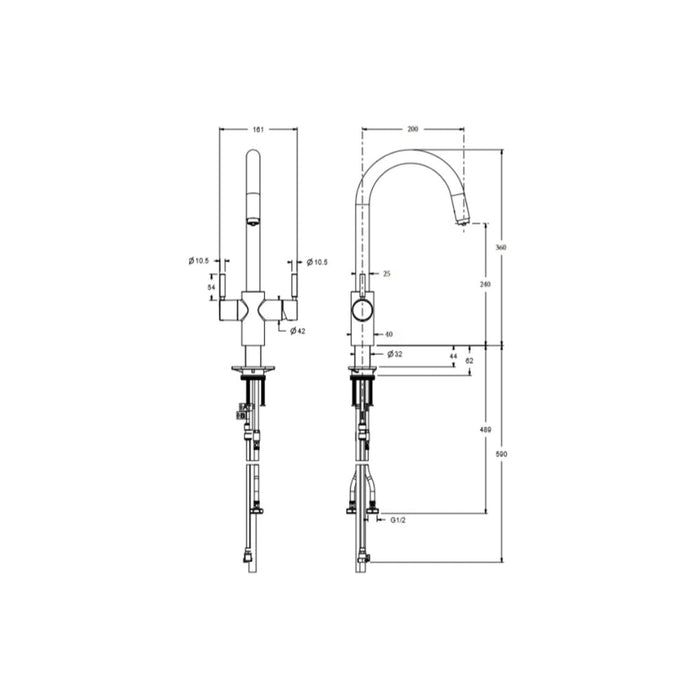 InSinkErator 3N1 Lecce J Shape Steaming Hot Tap & Tank - Chrome Image 3