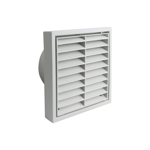 Manrose 100mm Fixed Louvre Dual Fitting Grille - White Image 1