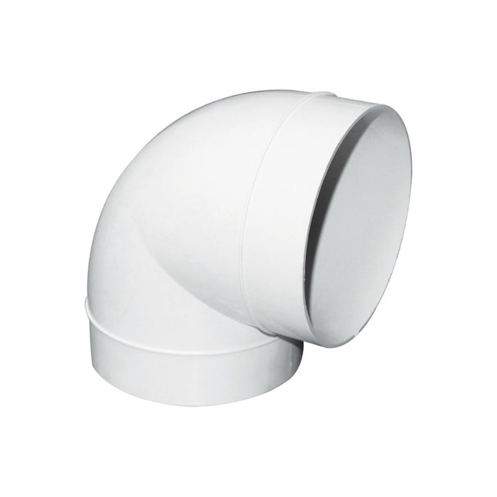 Manrose Round 90&deg; Pipe Bend - White