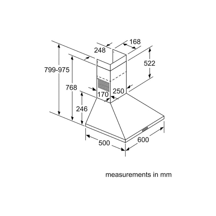 Neff N30 D62PBC0N0B Pyramid Chimney Hood - St/Steel Image 2