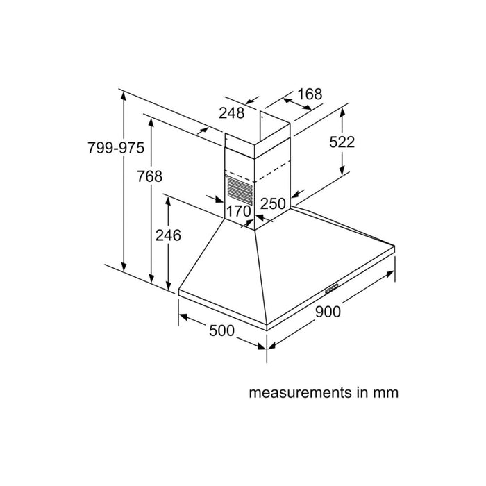 Neff N30 D62PBC0N0B Pyramid Chimney Hood - St/Steel Image 6