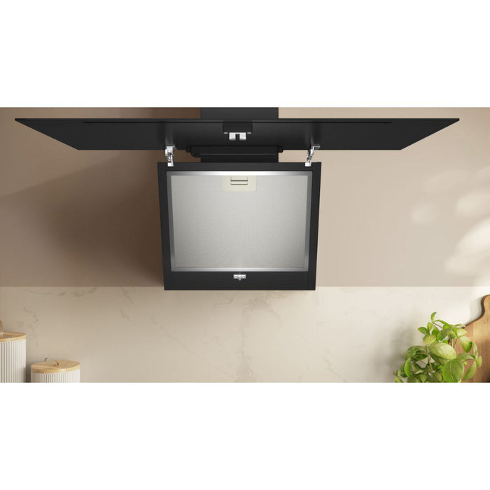 Neff N30 D83IDK1S0B Angled Chimney Hood - Black Glass Image 5