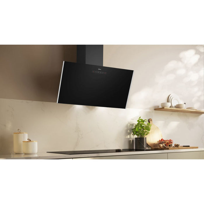 Neff N30 D83IDK1S0B Angled Chimney Hood - Black Glass Image 6