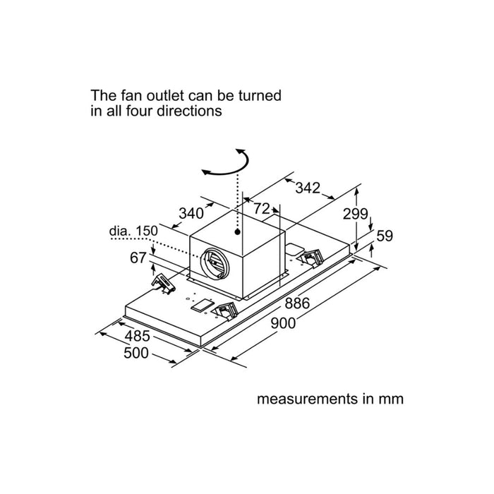 Neff N50 I95CAQ6N0B 90cm Ceiling Hood - St/Steel Image 5