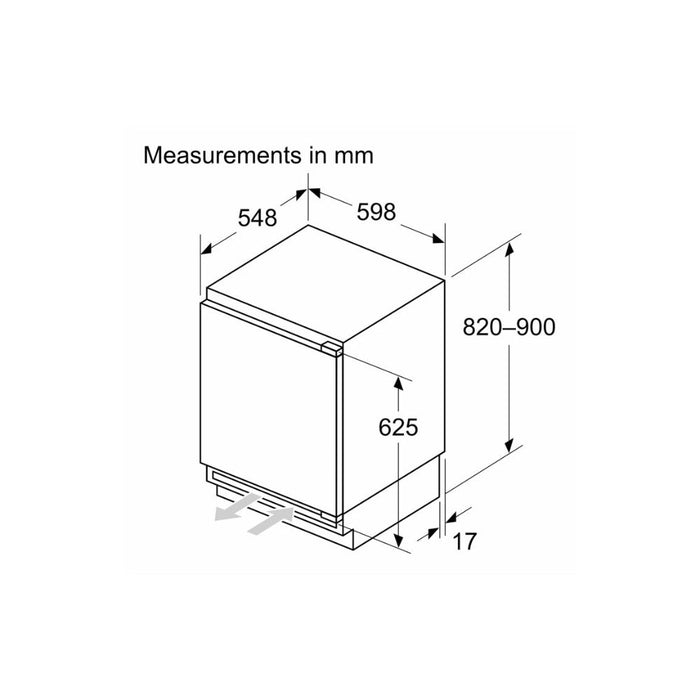 Neff N50 KU1212FE0G B/I Under Counter Larder Fridge Image 5