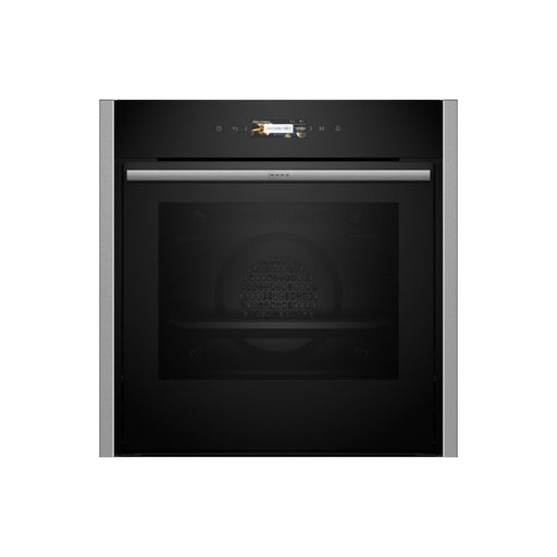 Neff N70 B54CR71N0B Single Slide & Hide Pyrolytic Oven - Black w/Steel Trim Image 1