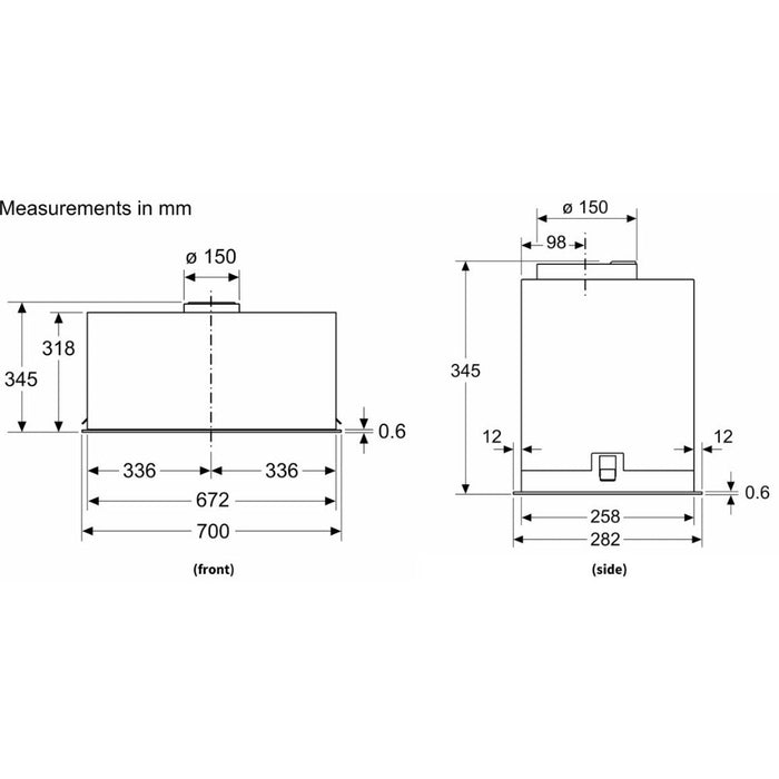 Neff N70 D75NAC1S0B Canopy Hood - Black Image 8