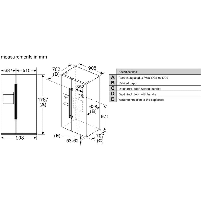 Neff N70 KA3923IE0G F/S Frost Free American Fridge Freezer - St/Steel Image 8