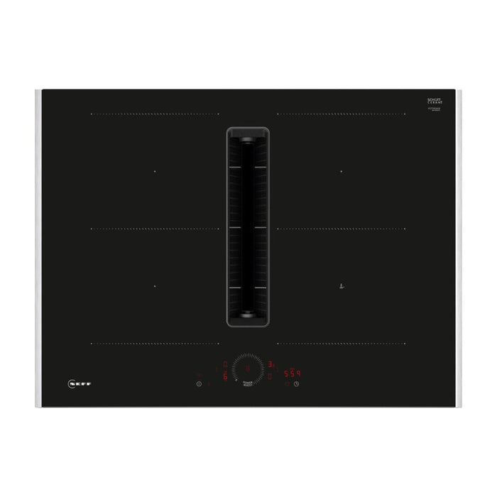 Neff N70 V57THQ4L0 70cm Venting Combi Induction Hob - Black & St/Steel Image 1